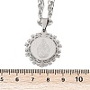 Flat Round with Virgin Pattern 201 Stainless Steel Pendant Necklaces for Men Women LS-NJEW-K283-20P-3