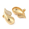 Rack Plating Brass Micro Pave Clear Cubic Zirconia Stud Earrings for Women EJEW-G394-40G-2
