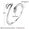 Rhodium Plated 925 Sterling Silver Cuff Rings RJEW-BB56107-5