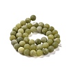 Round Frosted Natural TaiWan Jade Bead Strands G-M248-10mm-02-3