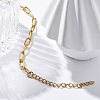 Ion Plating(IP) 304 Stainless Steel Paperclip Chain Bracelets for Women BJEW-C046-02G-2