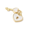 Brass Pave Natural White Shell Pendants KK-S522-15G-2
