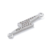 Rack Plating Brass Micro Pave Clear Cubic Zirconia Lightning Bolt Connector Charms KK-A234-067P-2