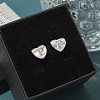 Rack Plating Brass Micro Pave Clear Cubic Zirconia Stud Earrings EJEW-K299-01P-P-1