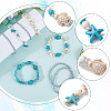 8Pcs Turtle & Starfish Synthetic Turquoise Beaded Stretch Bracelet BJEW-SC0001-46-5