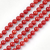 Synthetic Coral Beaded Two-Tiered  Necklaces NJEW-S414-27B-2