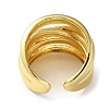 Rack Plating Brass Criss Cross Open Cuff Rings RJEW-K249-07G-3