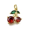 Brass Micro Pave Clear Cubic Zirconia Pendants X-ZIRC-I070-080G-1