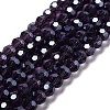 Electroplate Transparent Glass Beads Strands EGLA-A035-T8mm-A15-1