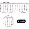 DELORIGIN 2 Yards Polyester with Plastic Beads Tassel Ribbons OCOR-DR0001-01-2