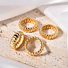 Wave Texture 304 Stainless Steel Finger Rings WGA78FE-03-1