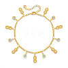 Brass Crystal Rhinestone Infinity Charm Anklets for Women FS-WG122D3-01-5