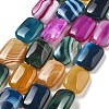 Natural Banded Agate Beads Strands G-K392-B10-13x18mm-2