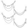 4Pcs 2 Styles Alloy Shoe Chains AJEW-HY0002-34-1