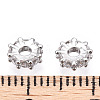 Rhodium Plated 925 Sterling Silver Micro Pave Clear Cubic Zirconia Spacer Beads STER-T007-15P-3