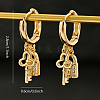 Brass Key with Lock Hoop Earrings SX3628-4
