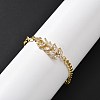 Brass Micro Pave Clear Cubic Zirconia Link Bracelets BJEW-U020-10G-2