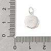 925 Sterling Silver Enamel Flat Round with Heart Charms with Jump Rings and 925 Stamp STER-D288-04S-05-3