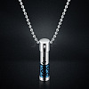 316L Stainless Steel Mini Column with Word Urn Ashes Pendant Necklace BOTT-PW0001-008BU-1