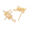 Brass Micro Pave Cubic Zirconia Stud Earrings Finding KK-Z084-03G-2