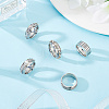 Unicraftale 5Pcs 304 Stainless Steel Stripe Grooved Finger Ring for Women RJEW-UN0002-30-3