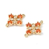 Brass Pave Cubic Zirconia Connector Charms X-KK-G462-45KCG-03-2
