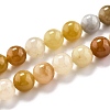 Natural Golden Silk Jade Beads Strands G-O199-04C-1