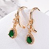 Brass Micro Pave Cubic Zirconia Leverback Earrings EJEW-K300-49G-2