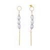 Natural Pearl Dangle Stud Earrings EJEW-JE03979-01-2