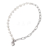 201 Stainless Steel Thank You Heart Pendant Necklaces NJEW-JN05704-4