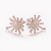 Brass Micro Pave Cubic Zirconia Stud Earring Findings ZIRC-E132-17RG-1