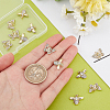 12Pcs 2 Style Brass Micro Pave Clear Cubic Zirconia Charms KK-DC0001-90-3