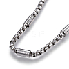 304 Stainless Steel Box Chain Necklaces NJEW-F242-09P-2