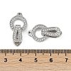 Brass Clear Cubic Zirconia Fold Over Clasps KK-Z078-09P-3