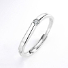 Twist Ring 925 Sterling Silver Cubic Zirconia Adjustable Rings for Women RJEW-BB72280-B-2