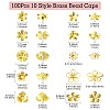 100Pcs 10 Style Brass Bead Caps KK-CJ0002-12-2