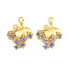 Brass Pave Purple Cubic Zirconia Chandelier Component Links KK-H071-01G-1