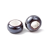 Electroplate Handmade Porcelain European Beads PORC-K010-07-3