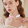 Adjustable Gothic Two Tone PU Leather Alloy Heart Choker Necklaces for Women NJEW-WH20816-007P-E-6