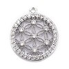 Brass Micro Pave Clear Cubic Zirconia Pendants ZIRC-A018-05P-RS-1