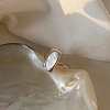 Brass & Shell Cuff Open Rings for Women FS-WGA6CCE-01-2