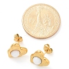 Natural White Jade & Ion Plating(IP) 304 Stainless Steel Heart Stud Earrings EJEW-A118-04G-04-5