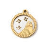 12 Constellations 304 Stainless Steel & Natural Shell & Rhinestone Pendants SA-CBAA9A2-06G-12-1