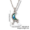 Chic Brass Crystal Rhinestone Moon Star Pendant Necklaces QW2604-1-1