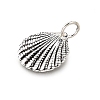 925 Sterling Silver Shell Shaped Charms STER-D306-09AS-2