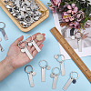 201 Stainless Steel Blank Pendant Keychains KEYC-WH0029-141-3