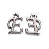 Gunmetal Plated Alloy Letter Pendants PALLOY-P097-03-E-1