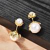 Round Brass Stud Earrings EJEW-H154-03G-2