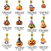 Halloween Theme Alloy Enamel & Resin European Dangle Charms PALLOY-FZ00014-4