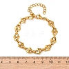 304 Stainless Steel Rhombus Link Chain Bracelets for Women BJEW-F536-09G-3